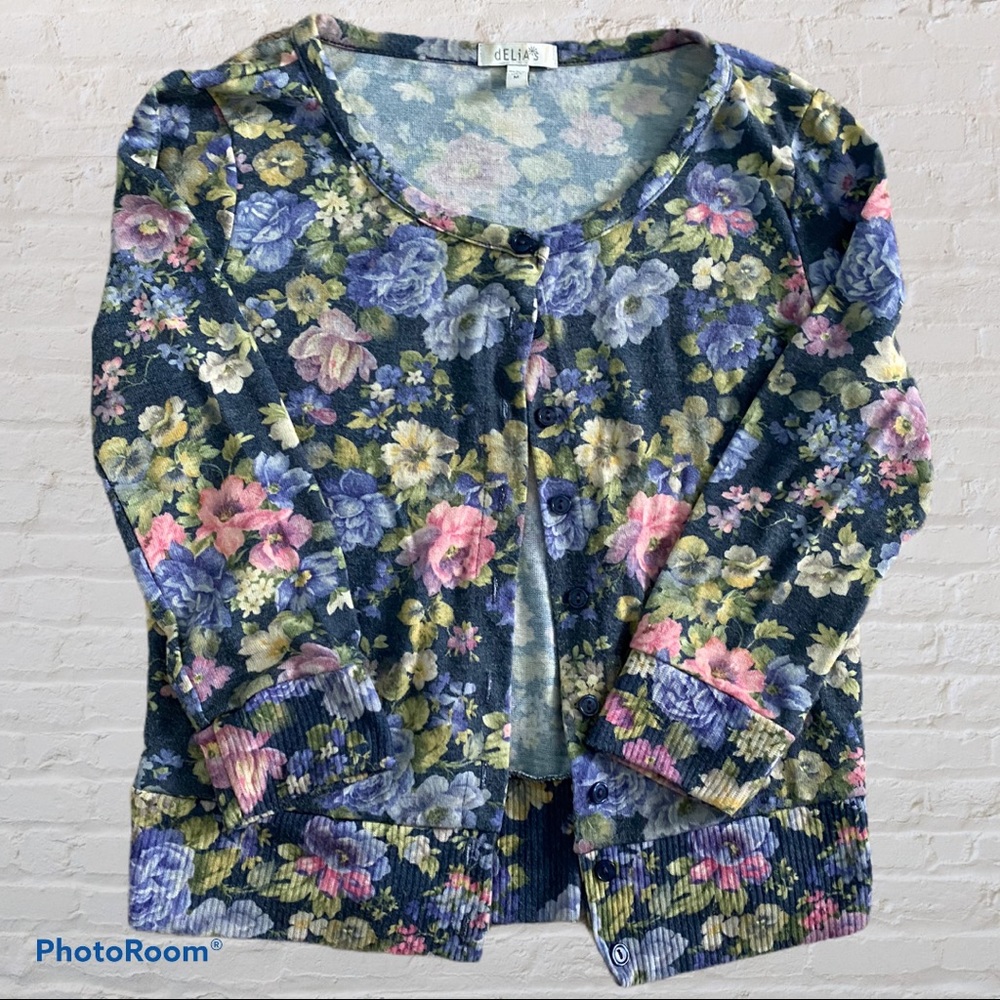 Delia’s Floral Print Cardigan